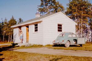 1950s House with Car 