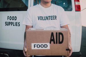 Nonprofit Volunteer Working at a Foodbank