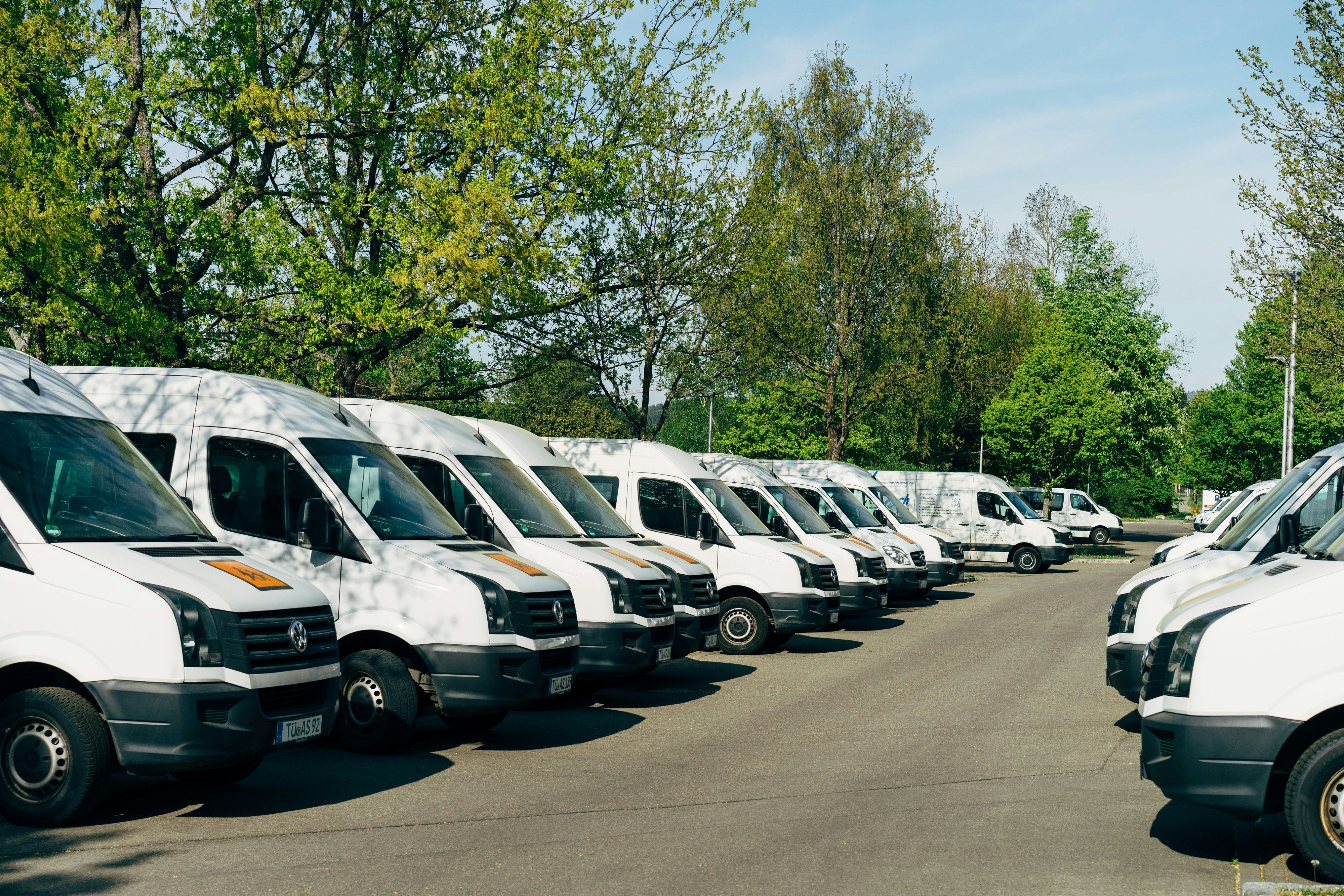 Fleet of commercial vans